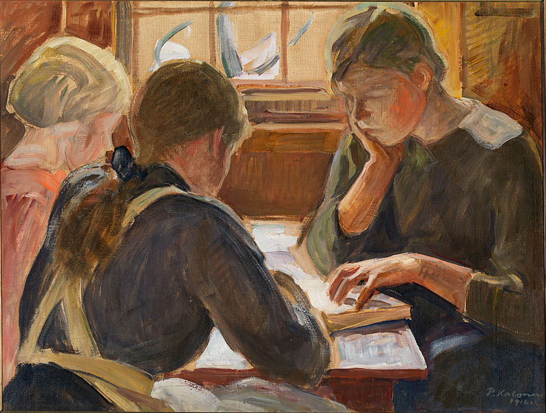 Halonen,_Pekka_-_Children_reading_-_Google_Art_Project